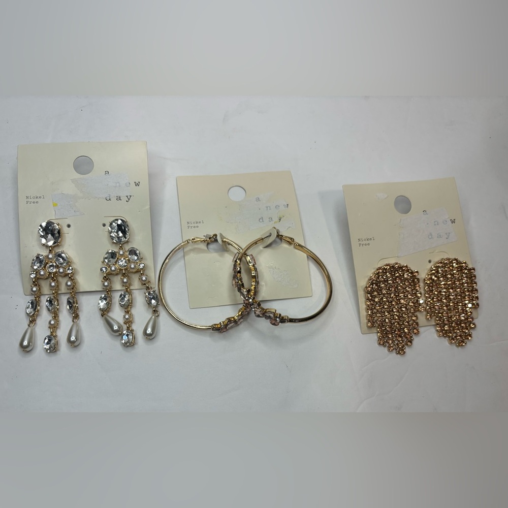 New three pairs of earrings